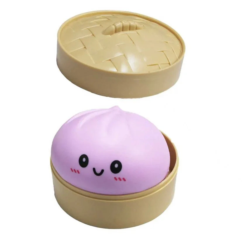 Pastel purple squishy sensory toy on pink background