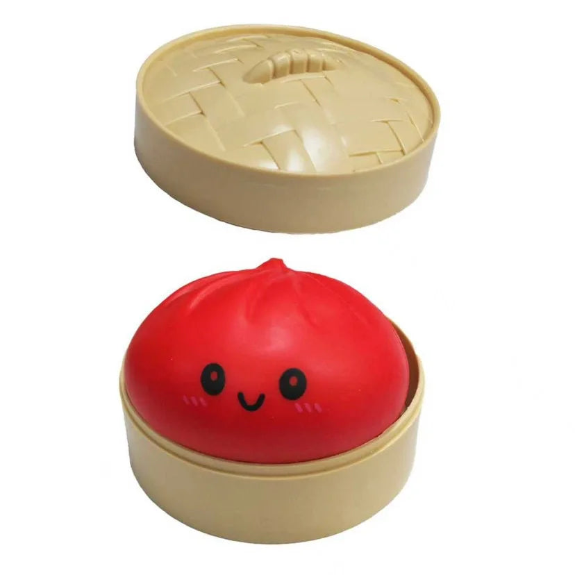 Red squishy dumpling stress relief toy