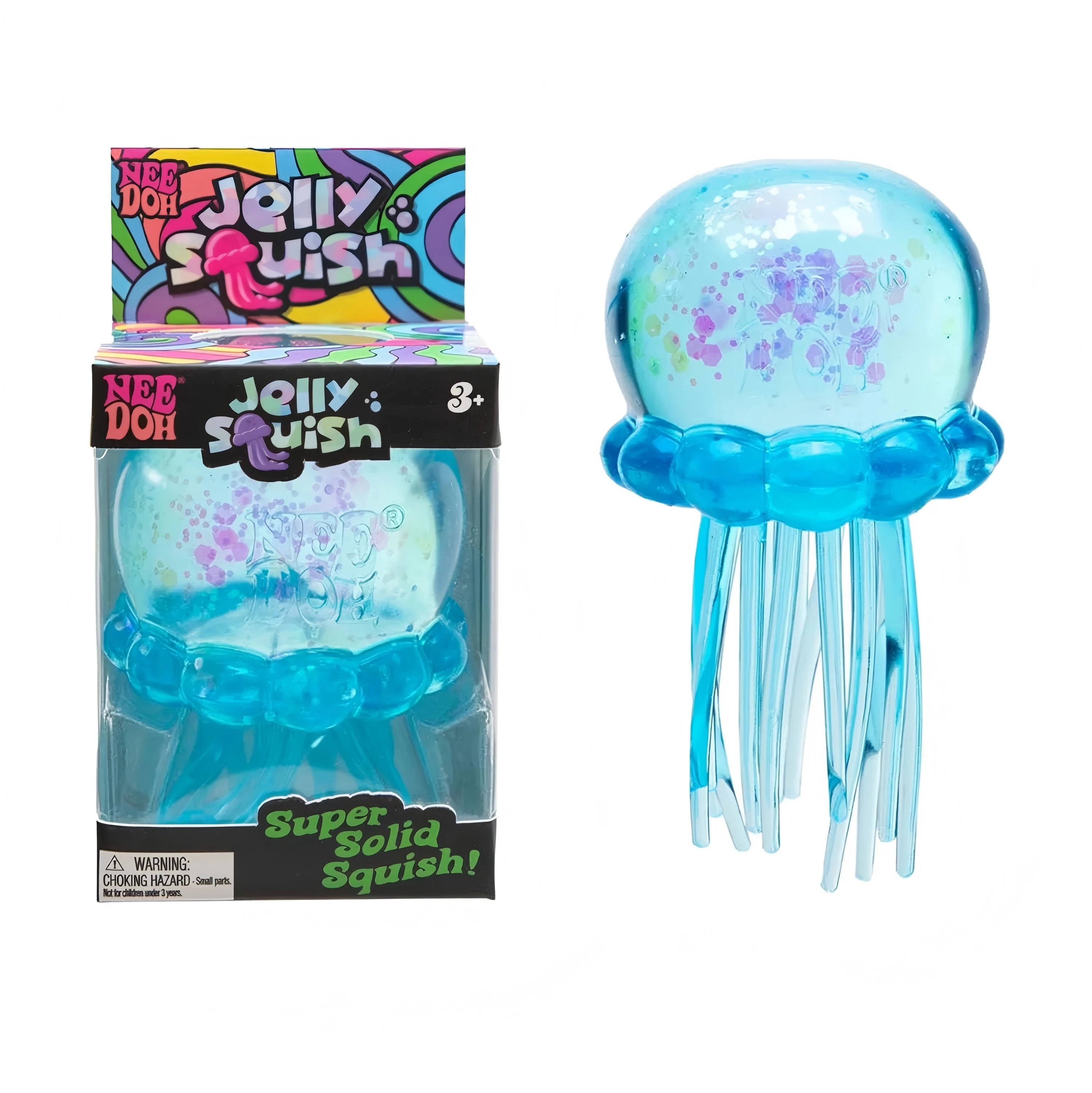 Blue glitter NeeDoh jellyfish squishy sensory toy