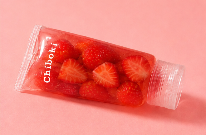 Red strawberry toothpaste squishy by Chiboki viral sensory toy