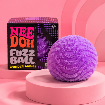 Purple NeeDoh Fuzz Ball soft tactile fidget toy