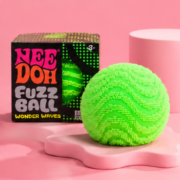 Green NeeDoh Fuzz Ball squishy sensory stress ball
